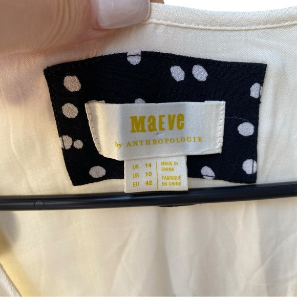 Maeve Cream and Black Polka Dot Midi Dress - Picture 9 of 12